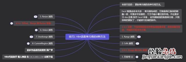 vba单元格选取的方法