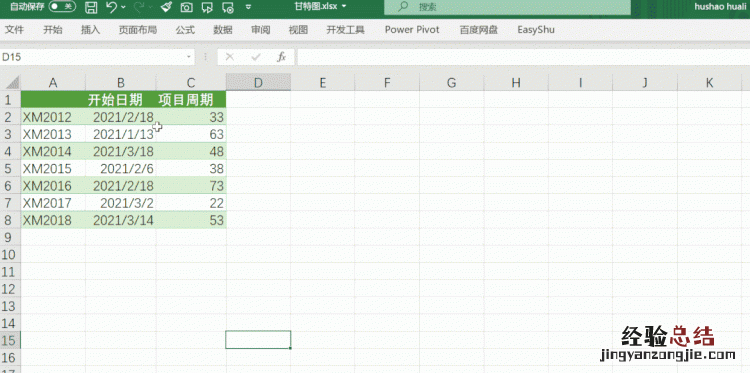 如何用excel绘制甘特图