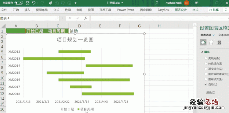 如何用excel绘制甘特图