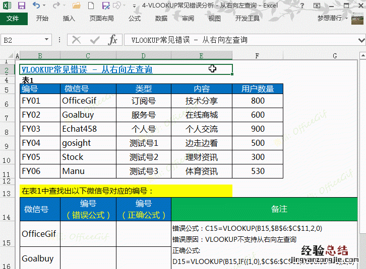 vlookup函数常见错误及解决的办法