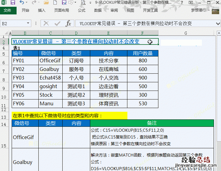 vlookup函数常见错误及解决的办法