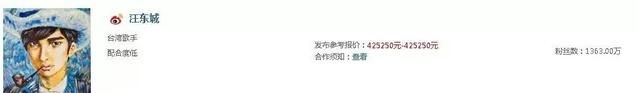 明星一条微博广告报价大概是多少