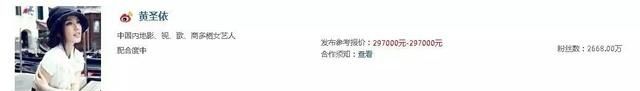 明星一条微博广告报价大概是多少