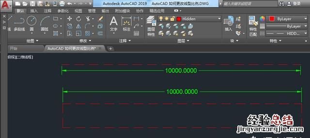 cad里面怎么调虚线实线空白间距