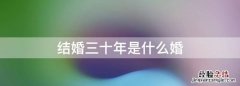 结婚三十年是什么婚，结婚30周年纪念日是什么婚