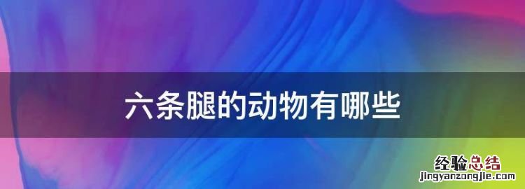 六条腿的动物有哪些