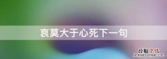哀莫大于心死下一句