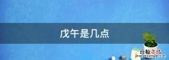 戊午是几点，戊午时是几点