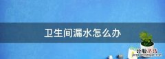 卫生间漏水怎么办，卫生间洗澡漏水怎么解决