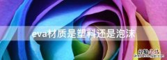 eva材质是塑料还是泡沫，eva是有机还是无机材料