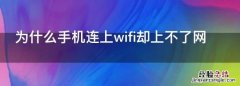 为什么手机连上wifi却上不了网