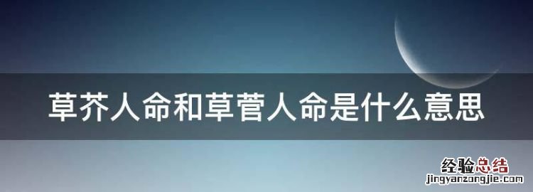 三国时期视人命如草芥的武将,草芥人命和草菅人命是什么意思