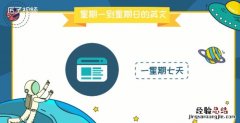 星期一到星期日的英文