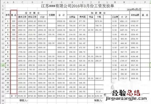 如何做一张工资表