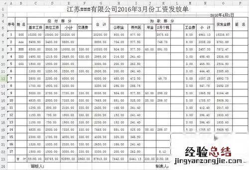 如何做一张工资表