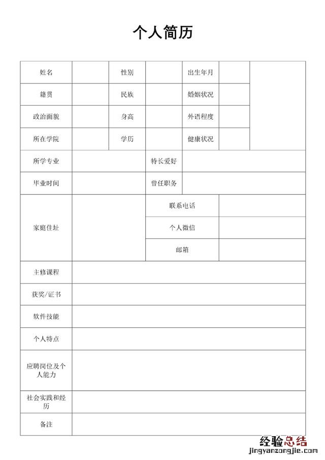 每个人都会的Word个人简历 电子简历表格怎么做