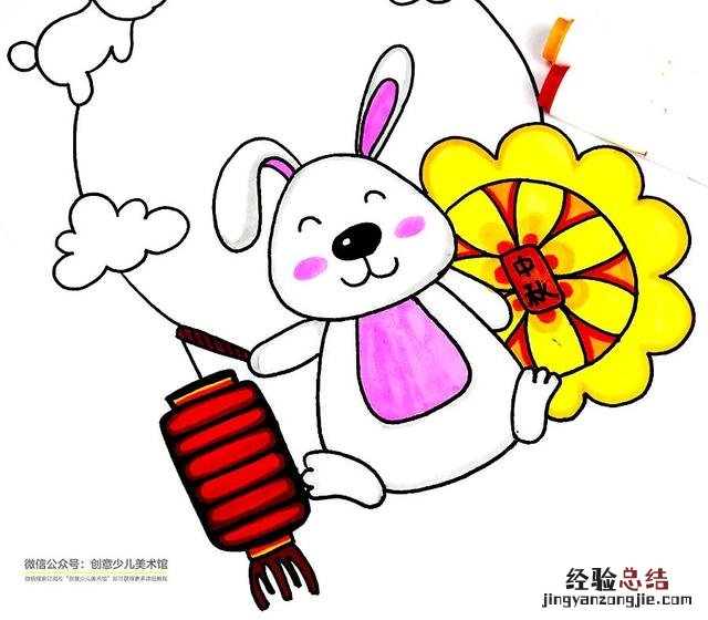 中国传统佳节主题趣味画中秋月圆时 中秋节怎么画 手抄报