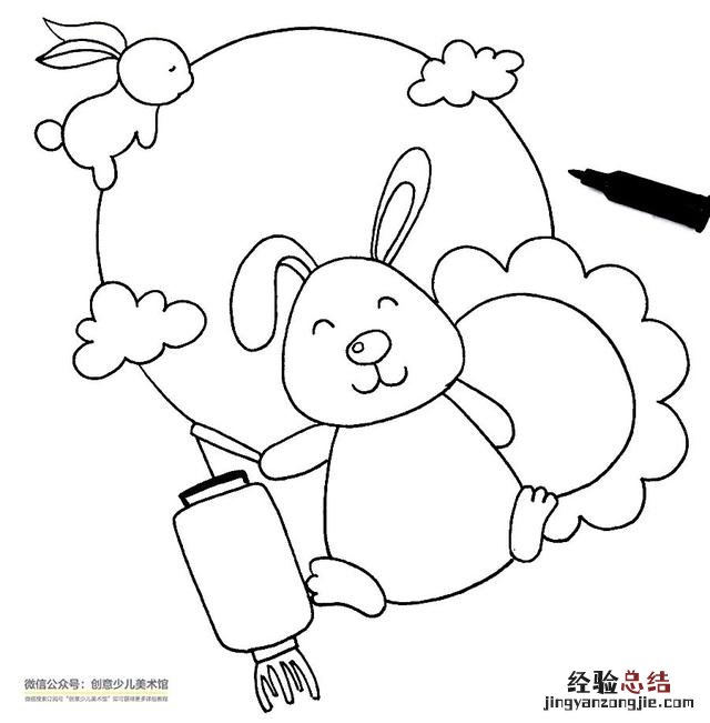 中国传统佳节主题趣味画中秋月圆时 中秋节怎么画 手抄报