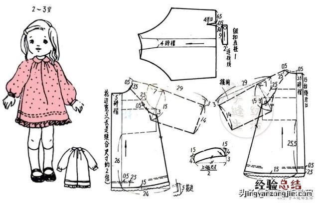 儿童连衣裙服装裁剪教程 公主裙怎么折纸图解