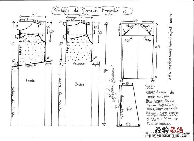 儿童连衣裙服装裁剪教程 公主裙怎么折纸图解