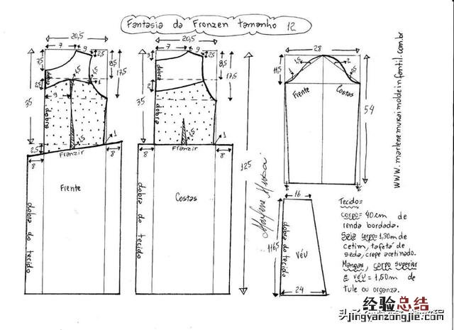 儿童连衣裙服装裁剪教程 公主裙怎么折纸图解