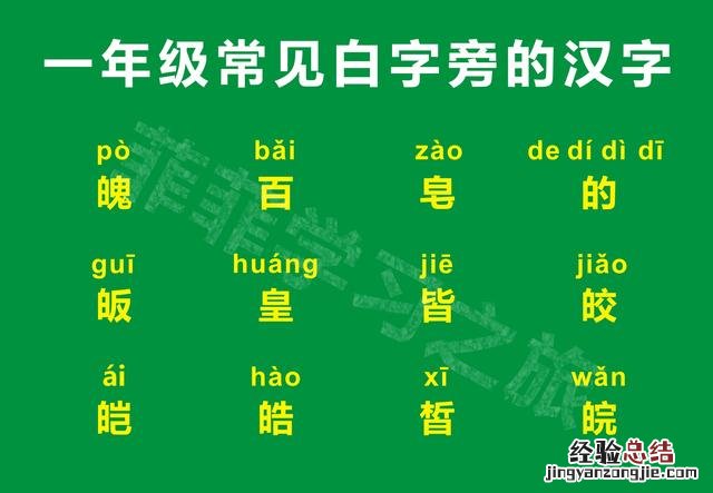 一年级带偏旁的字考点 一年级白字旁的字有哪些