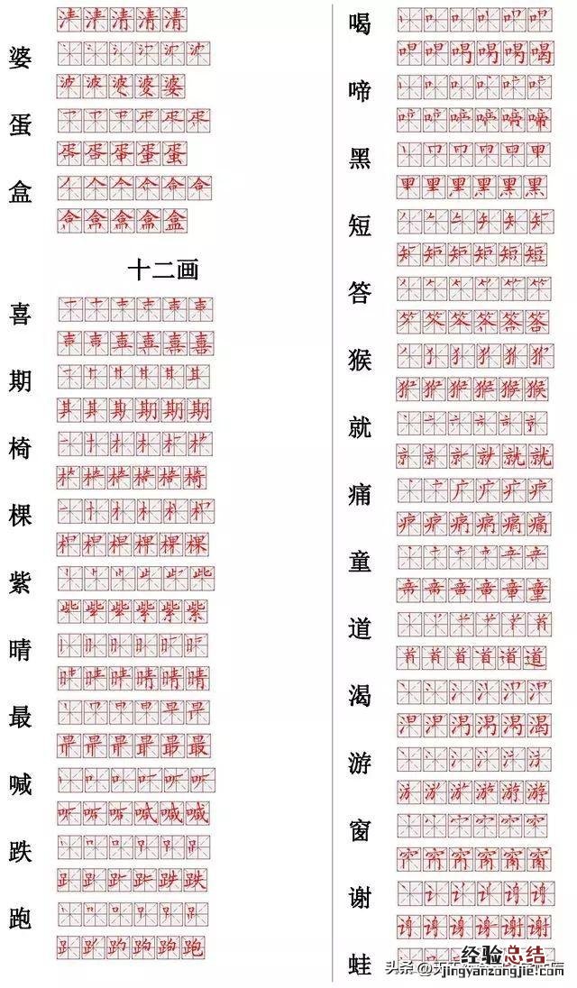 写字笔顺口诀儿童版 汉字书写技巧和口诀