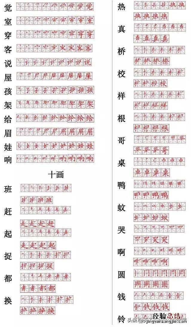 写字笔顺口诀儿童版 汉字书写技巧和口诀