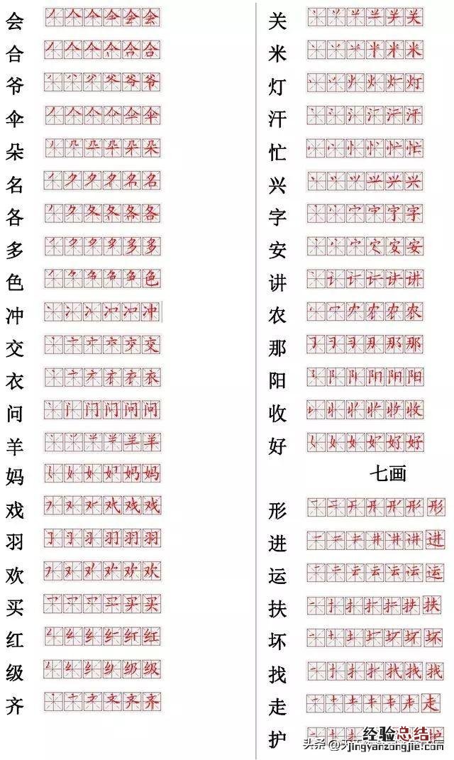 写字笔顺口诀儿童版 汉字书写技巧和口诀