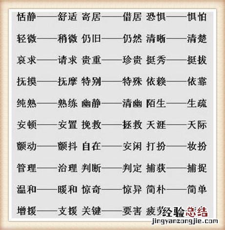 1-6年级近反义词练习题 近义词和反义词汇聚