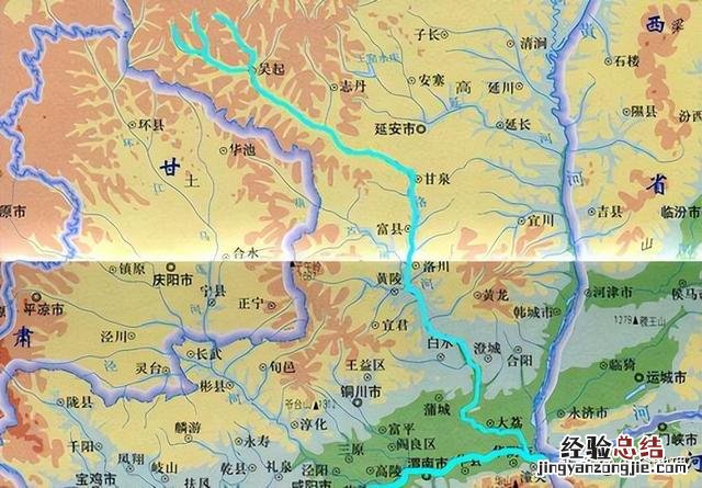 陕西水系流域示意图 黄河流经地图路线全图