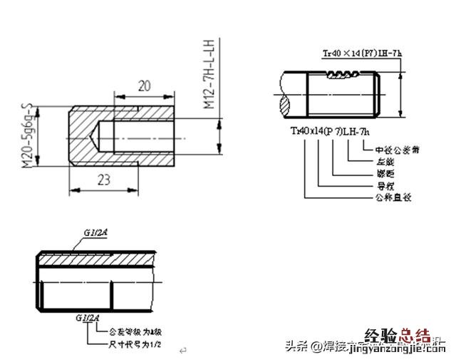 螺纹标注方法教程图解 螺纹标准尺寸规格表