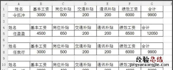 如何制作工资条