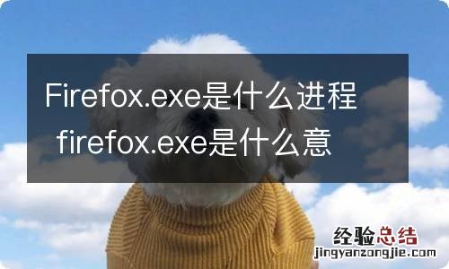 Firefox.exe是什么进程 firefox.exe是什么意思