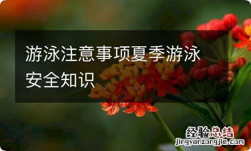 游泳注意事项夏季游泳安全知识