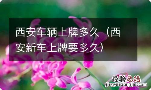 西安新车上牌要多久 西安车辆上牌多久