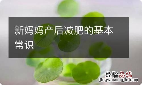 新妈妈产后减肥的基本常识