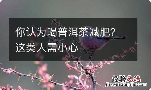 你认为喝普洱茶减肥？这类人需小心