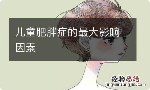 儿童肥胖症的最大影响因素