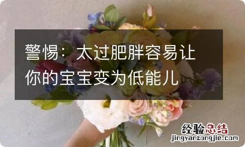 警惕：太过肥胖容易让你的宝宝变为低能儿