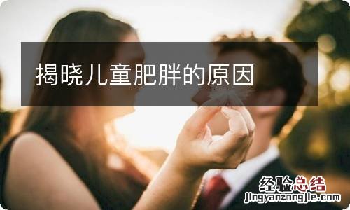 揭晓儿童肥胖的原因