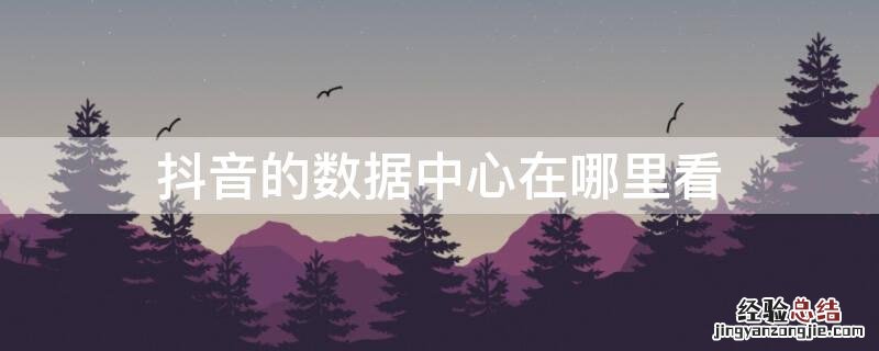 抖音从哪里看数据中心 抖音的数据中心在哪里看