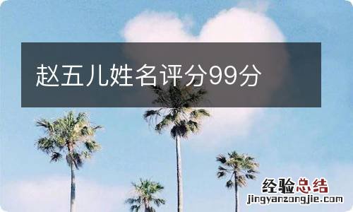 赵五儿姓名评分99分