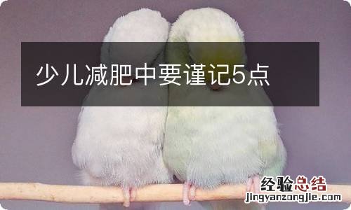 少儿减肥中要谨记5点