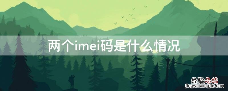 两个imei码是什么情况 两个imei码查哪个