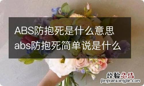 ABS防抱死是什么意思 abs防抱死简单说是什么意思