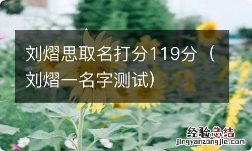 刘熠一名字测试 刘熠思取名打分119分