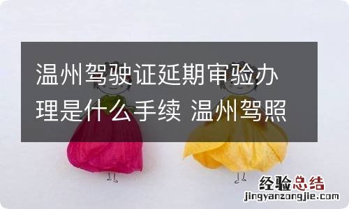 温州驾驶证延期审验办理是什么手续 温州驾照到期换证最迟期限