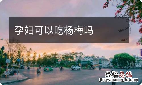 孕妇可以吃杨梅吗