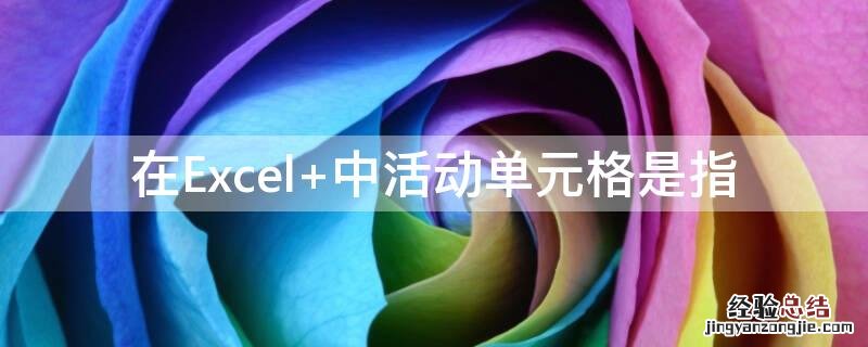 在Excel 中活动单元格是指